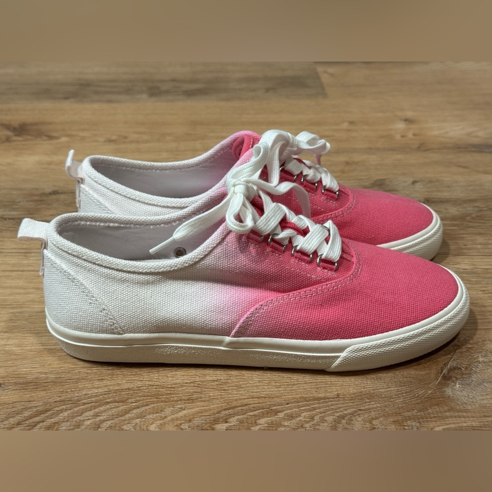 NEW J Crew Harbor Sneaker in Dip-Dye Fuchsia Size 7